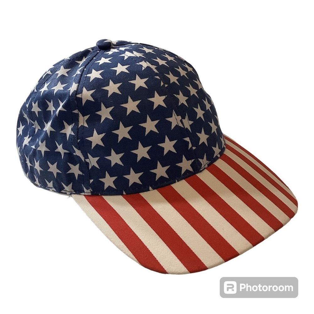 USA Stars And Stripes Red White Blue Strapback Hat Adjustable Baseball Cap